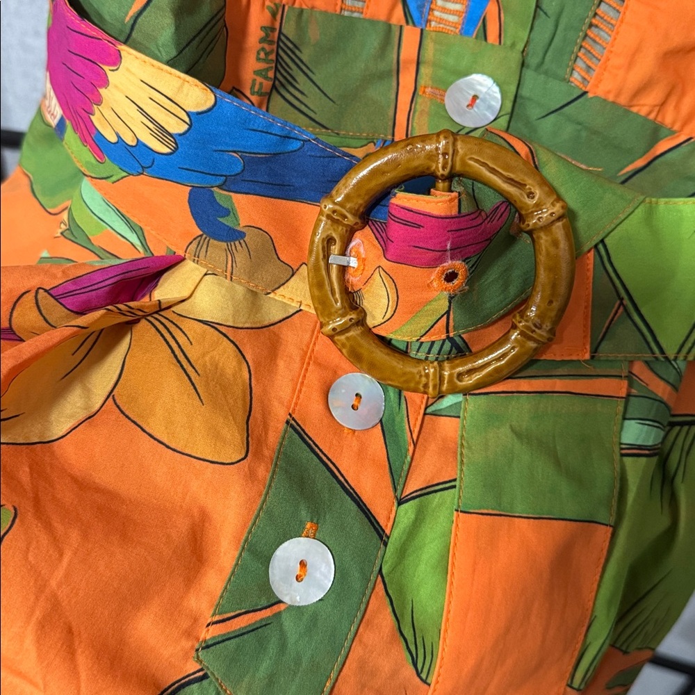 🌴 FARM Rio size M Fresh Macaws Belted Romper 🌴 - Picture 9 of 10